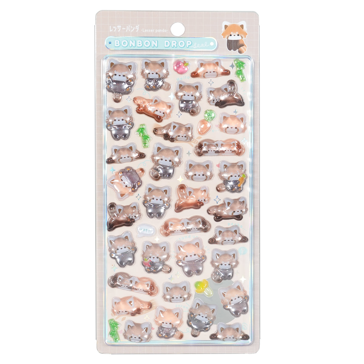 ボンボンドロップシール アニマル レッサーパンダ