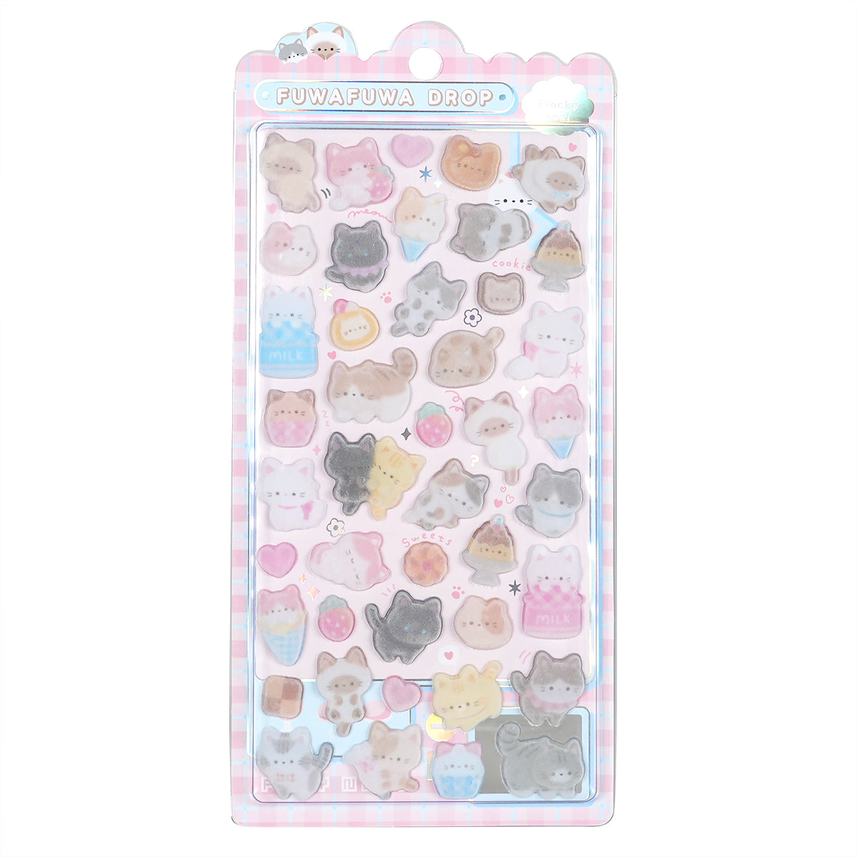 ふわふわドロップシール／ねこねこふわふわ