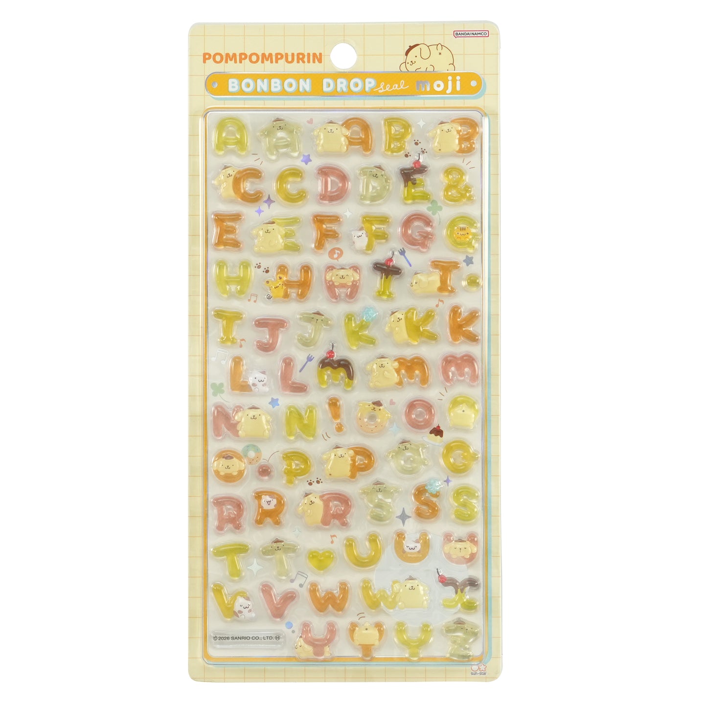 ボンボンドロップシール 文字 サンリオ ポムポムプリン