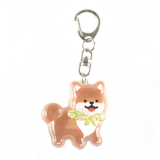 ボンボンドロップキーチャーム 和柄 柴犬