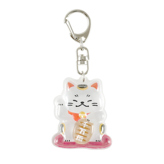 ボンボンドロップキーチャーム 和柄 招き猫